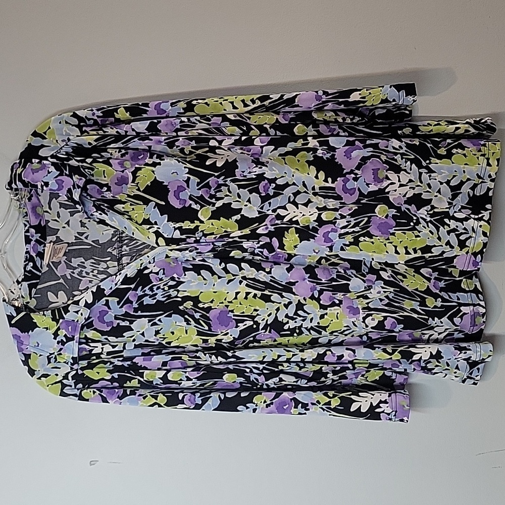 Covington Woman 20-22W floral blouse career work collared